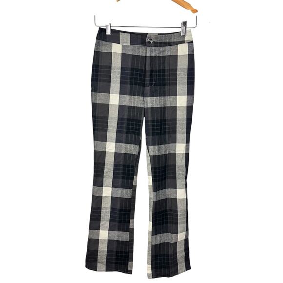 NWT Urban Outfitters Tasha High Rise Kick Flare Pants Black Plaid Motif Size XS - Picture 3 of 10